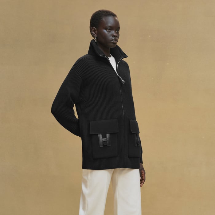 Noir Wool Knit Jacket