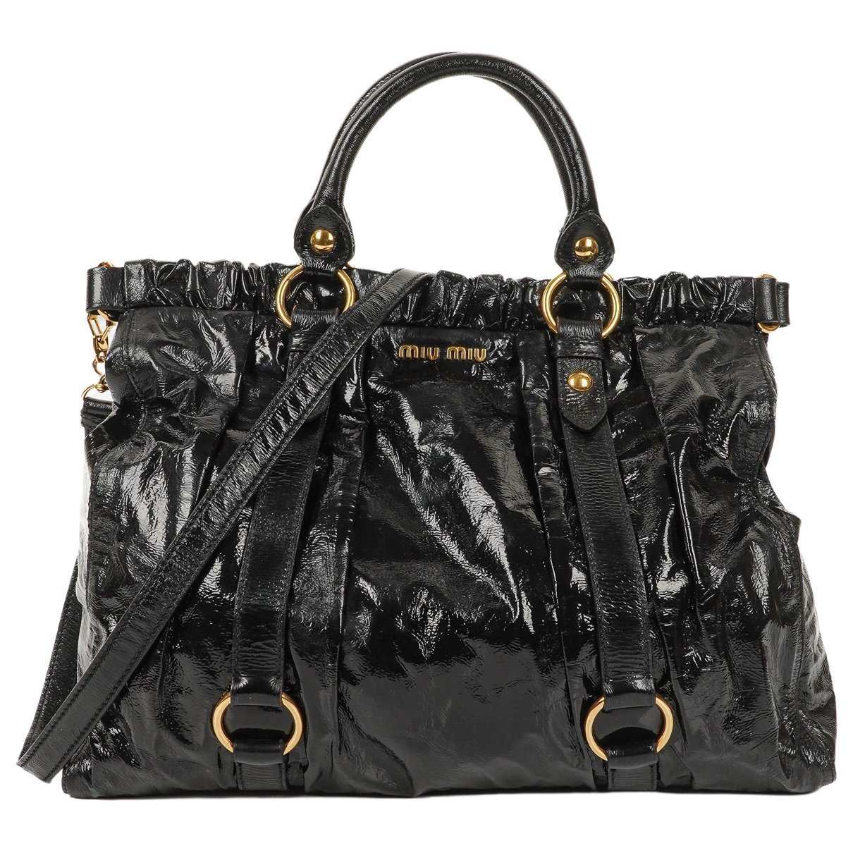 Vitello patent leather handbag