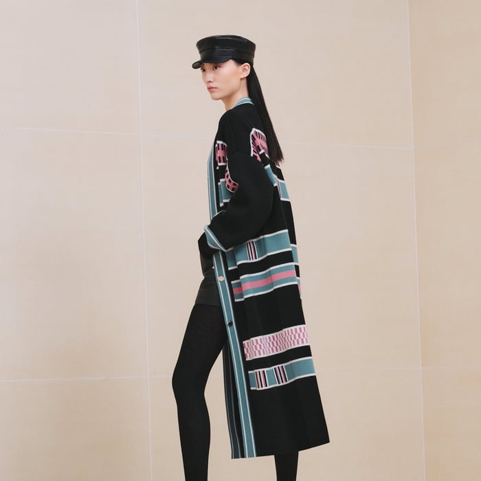 Noir "Lettres Equestres" Cardigan Coat