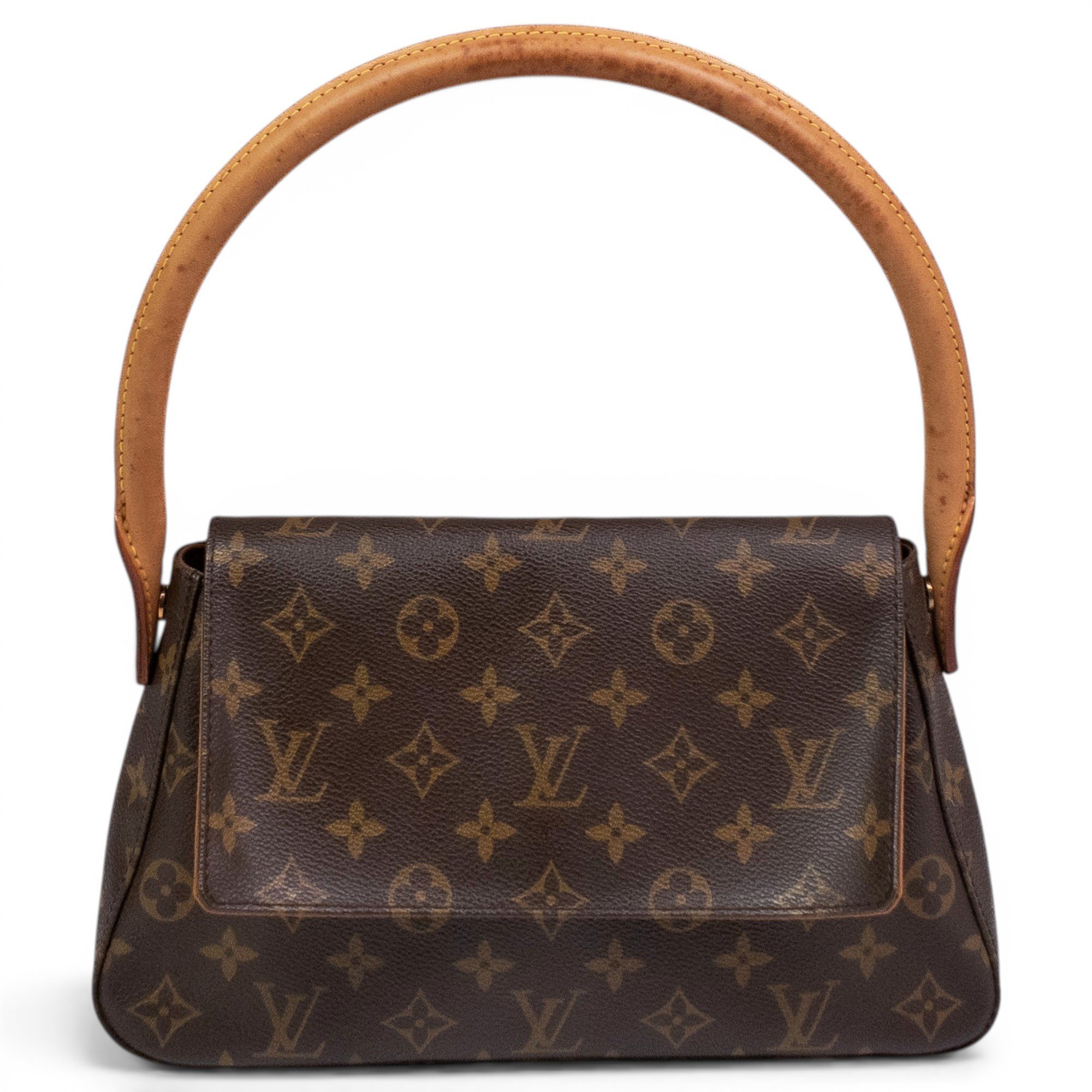Looping leather handbag