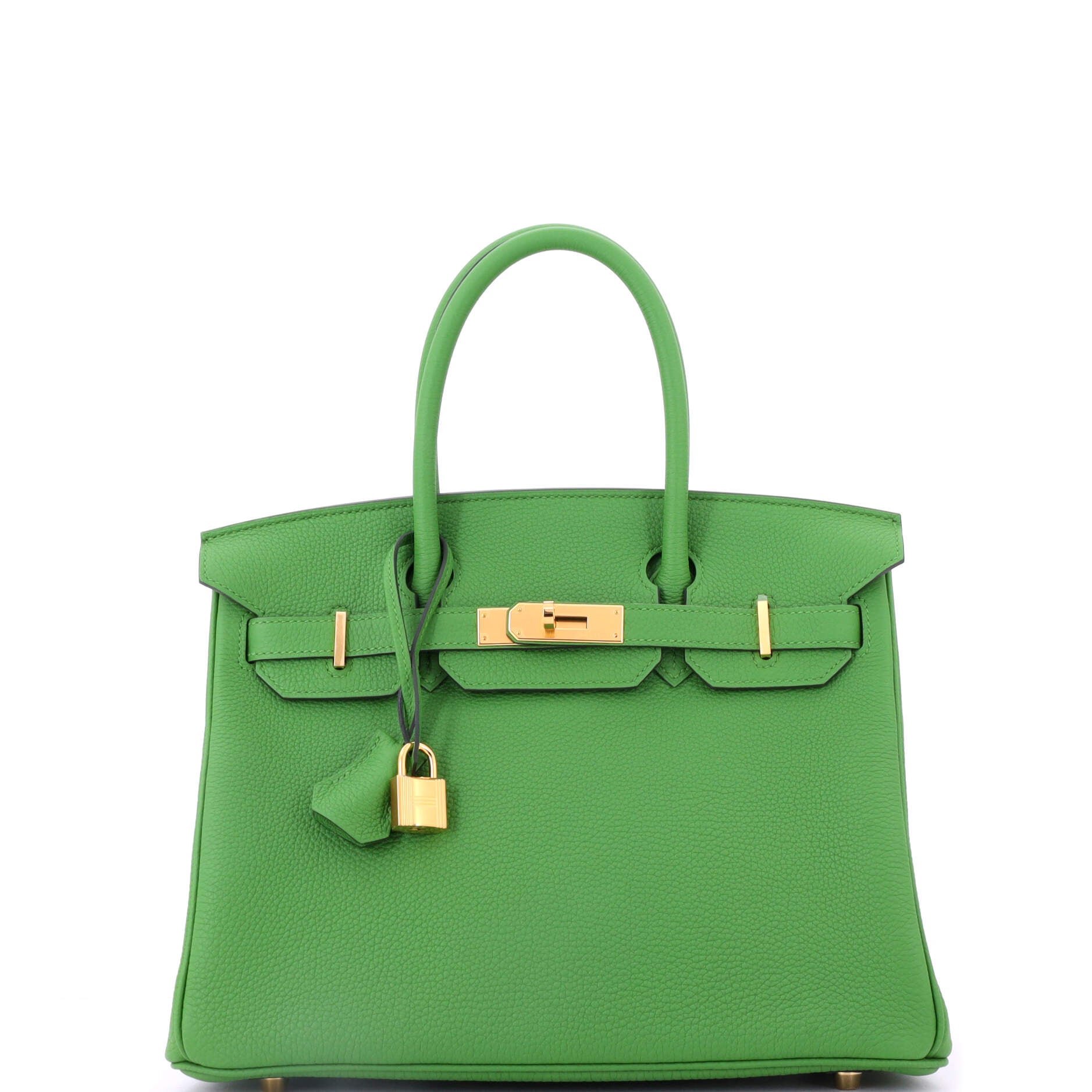 Hermes Birkin Handbag Vert Yucca Togo with Gold Hardware 30