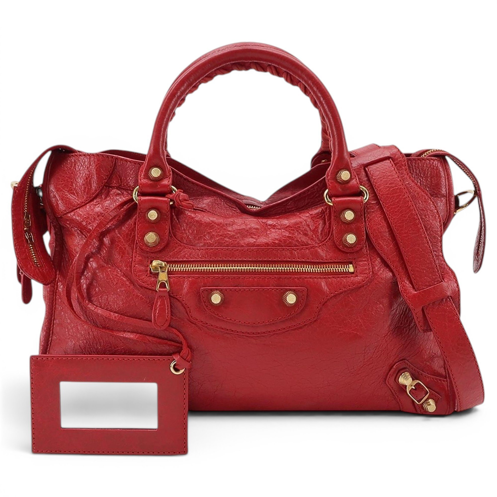 City leather handbag