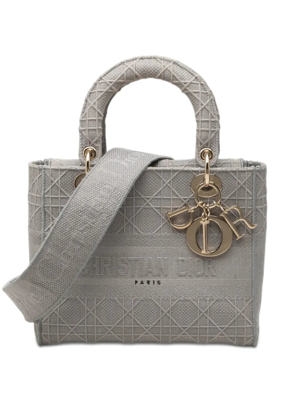 Dior 2020 Medium Canvas Cannage Lady D Lite satchel