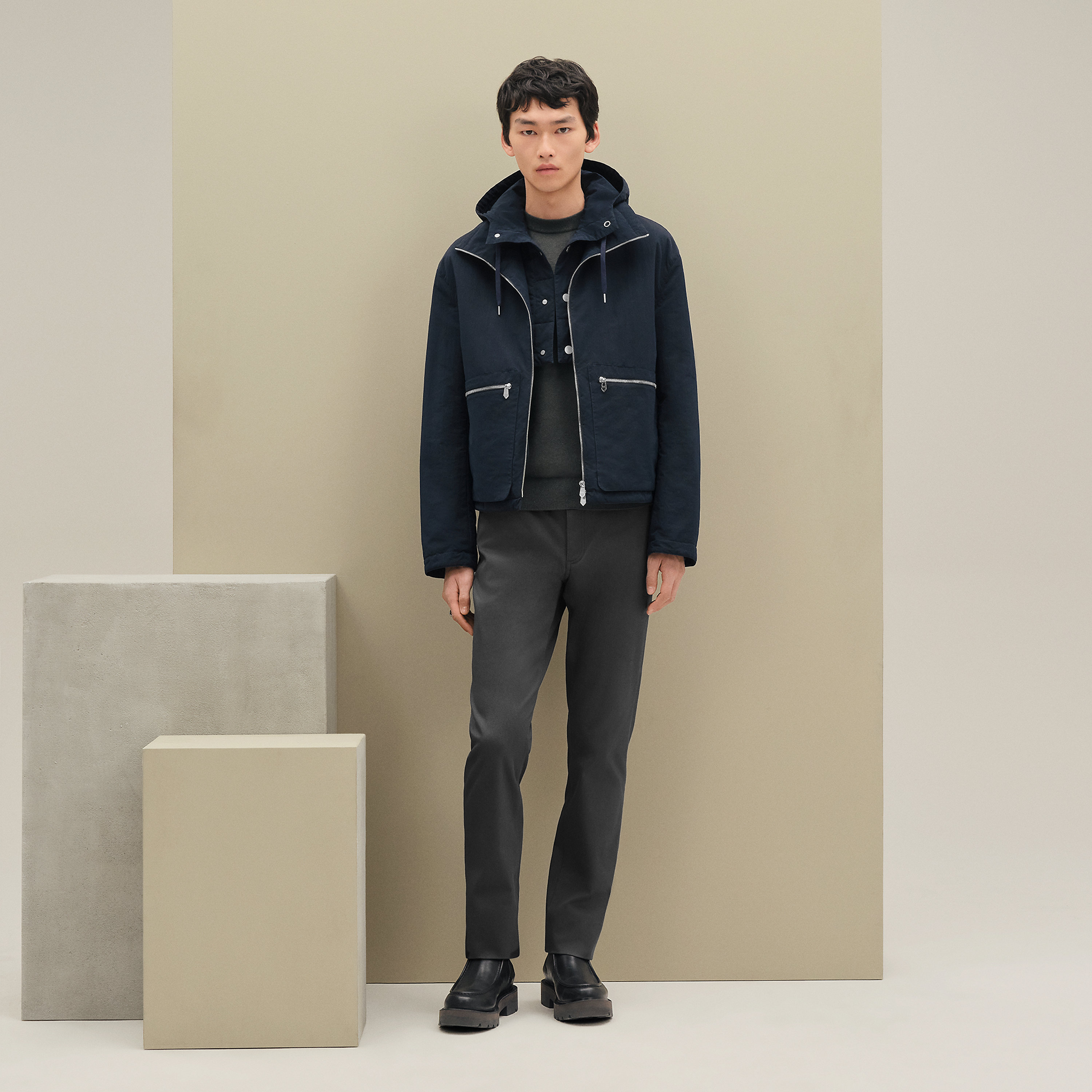 Jacket with removable hood