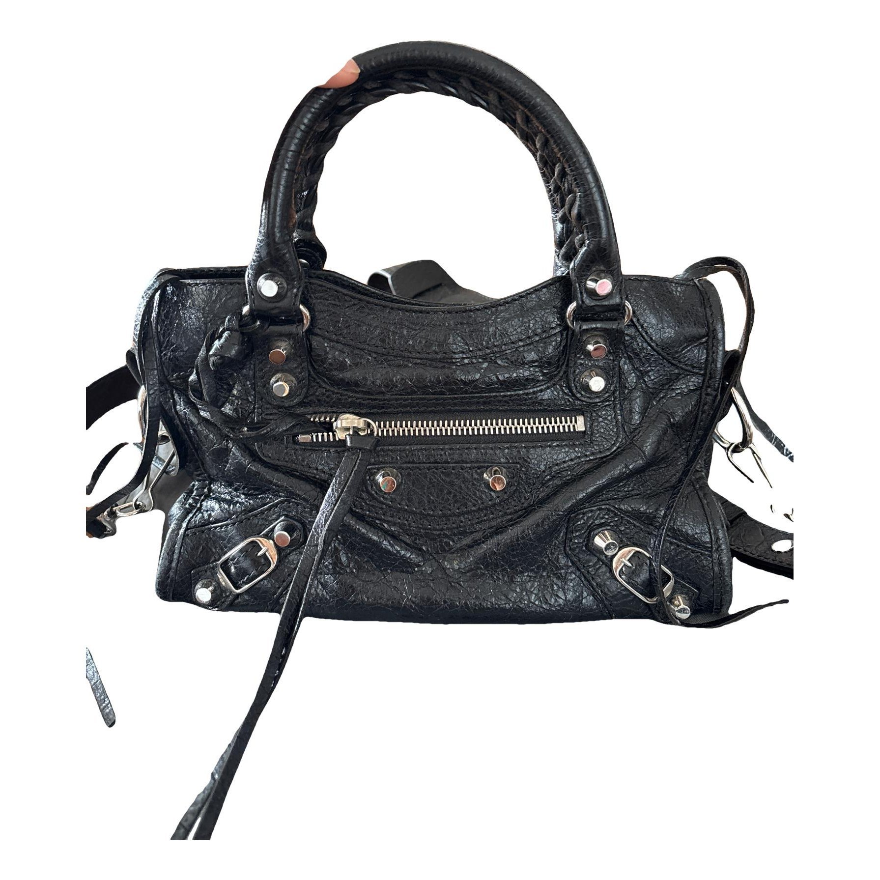 City leather handbag