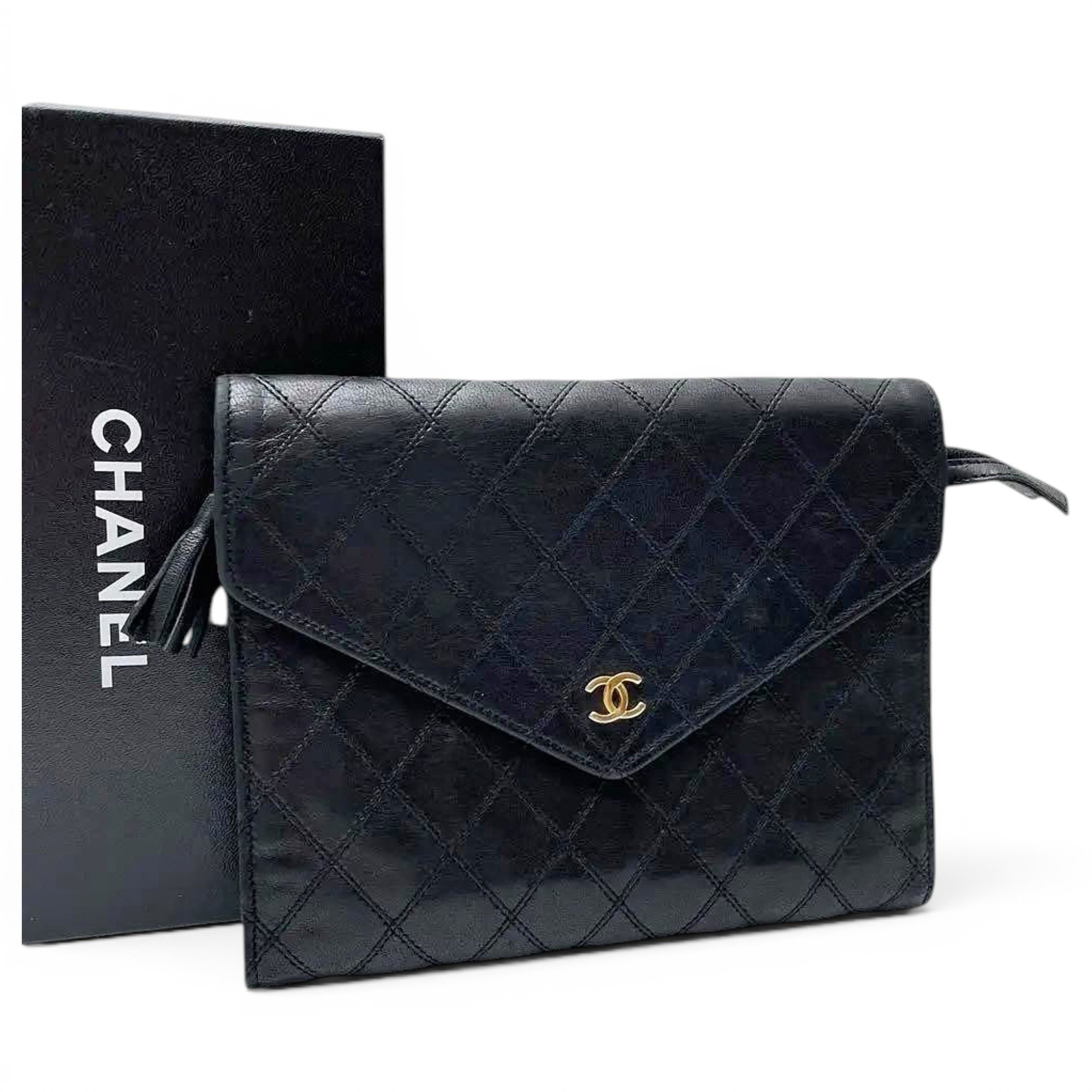 Leather clutch bag