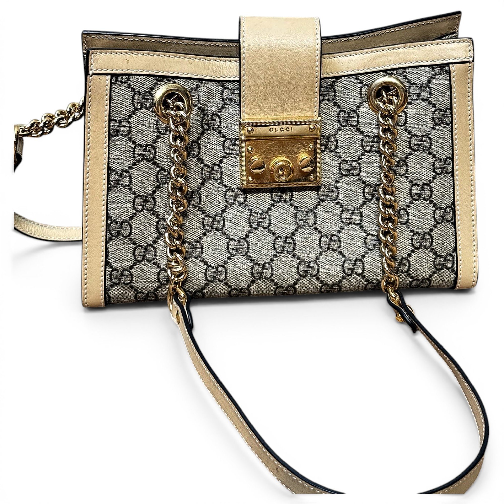 Padlock leather handbag