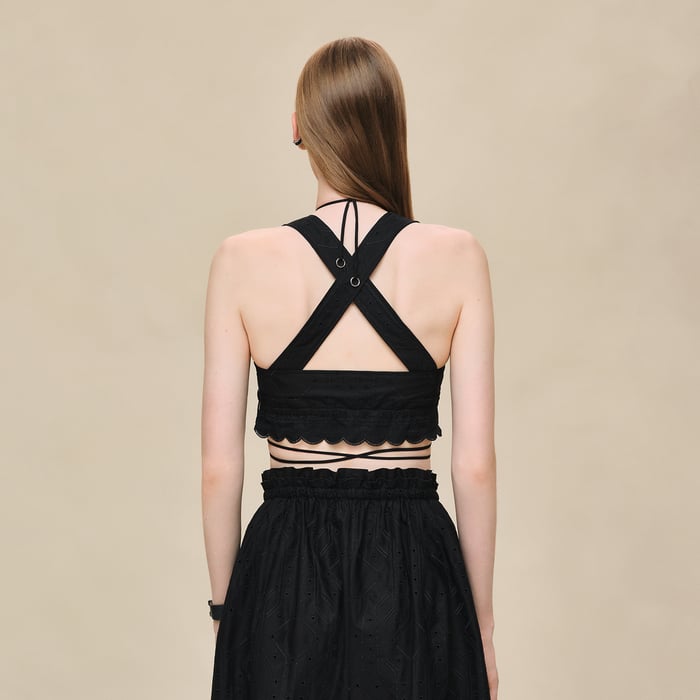 Noir Embroidered Bra