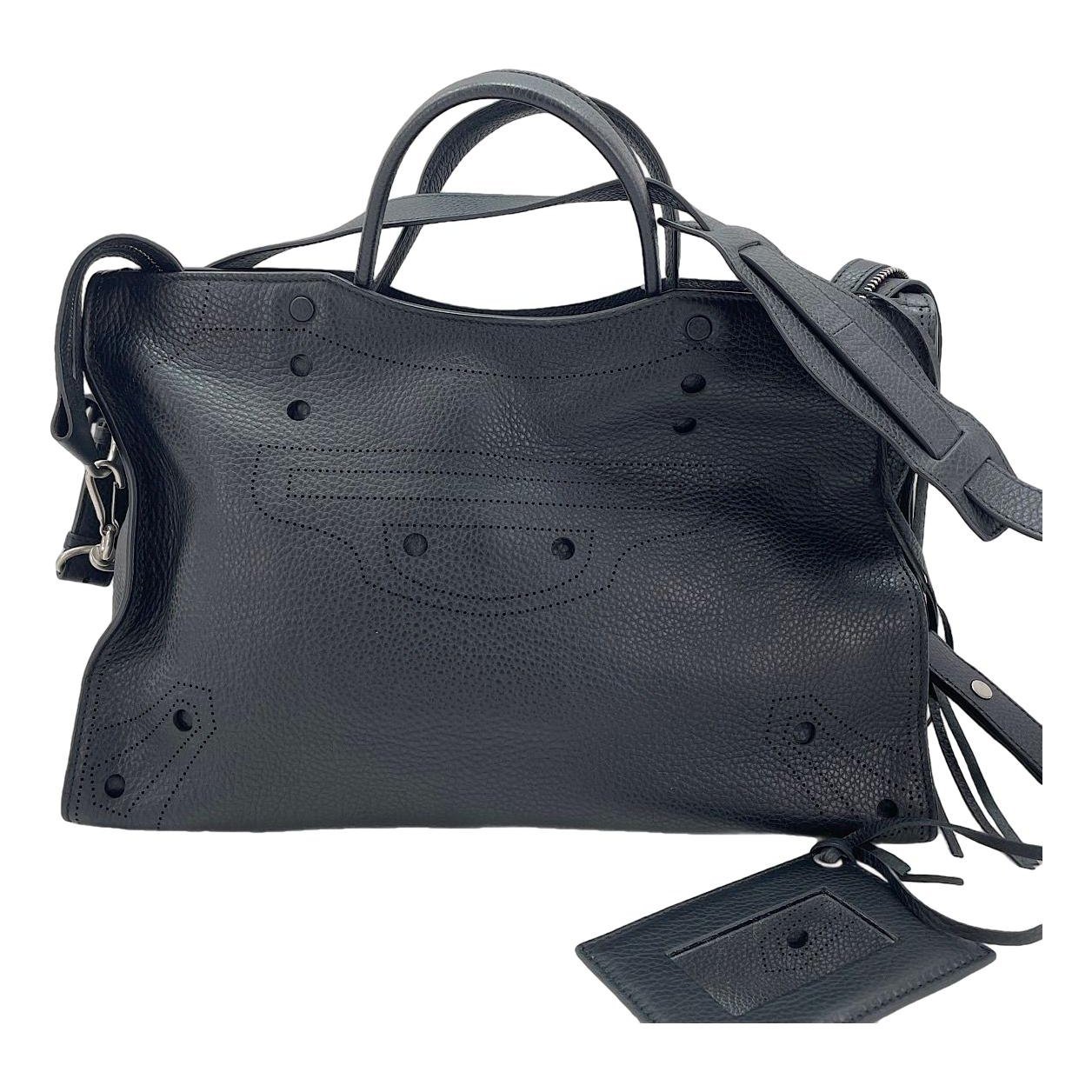City leather handbag