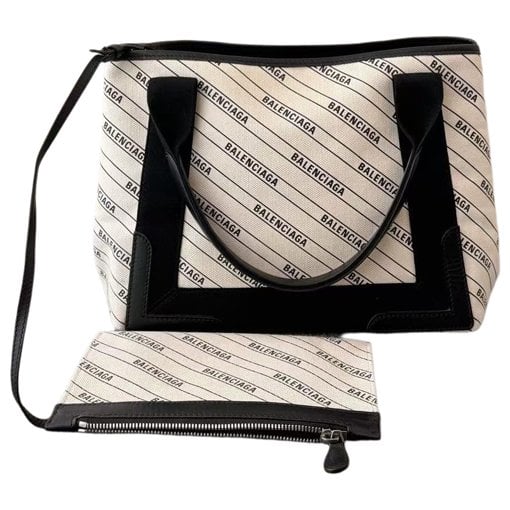 Navy cabas cloth handbag