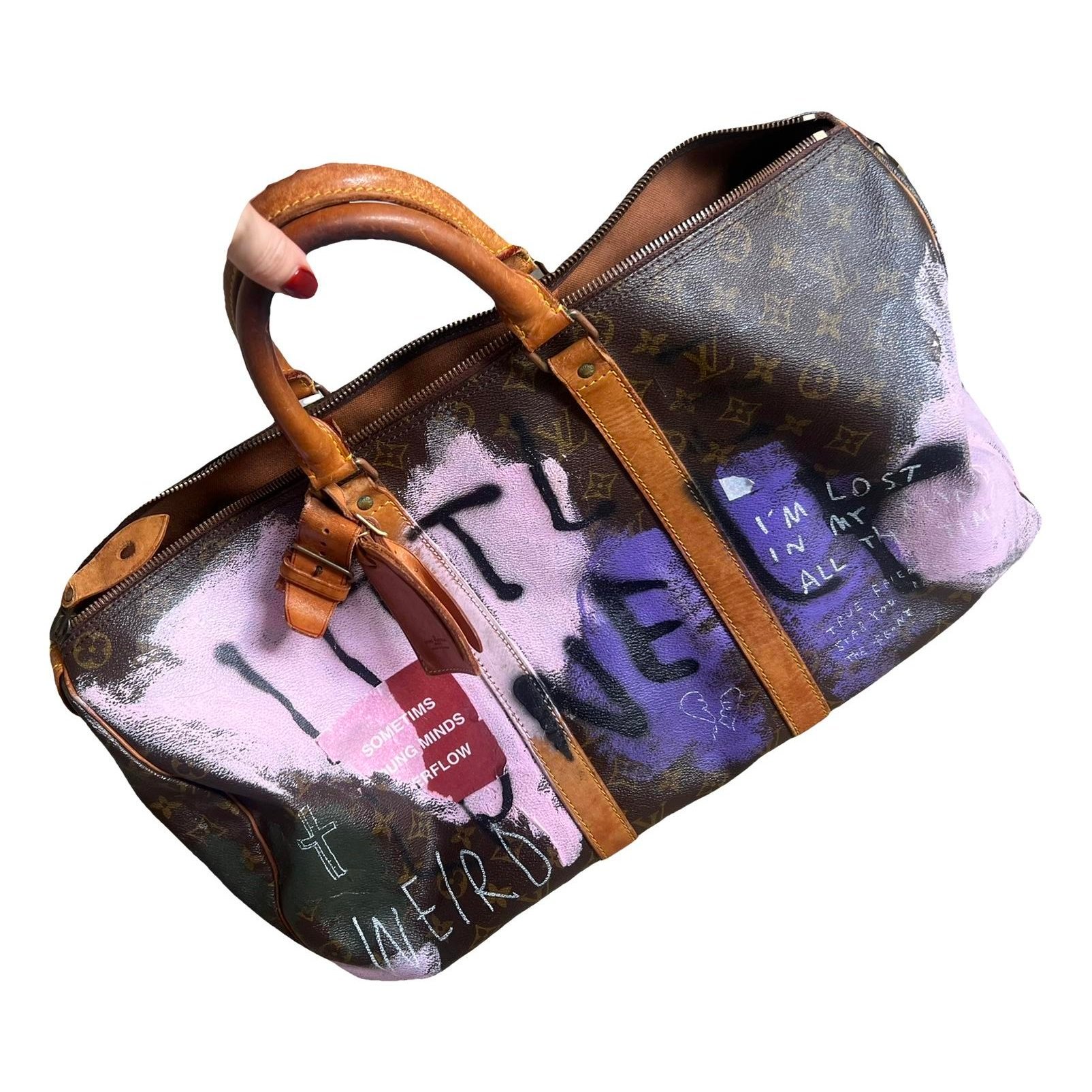 Keepall leather travel bag