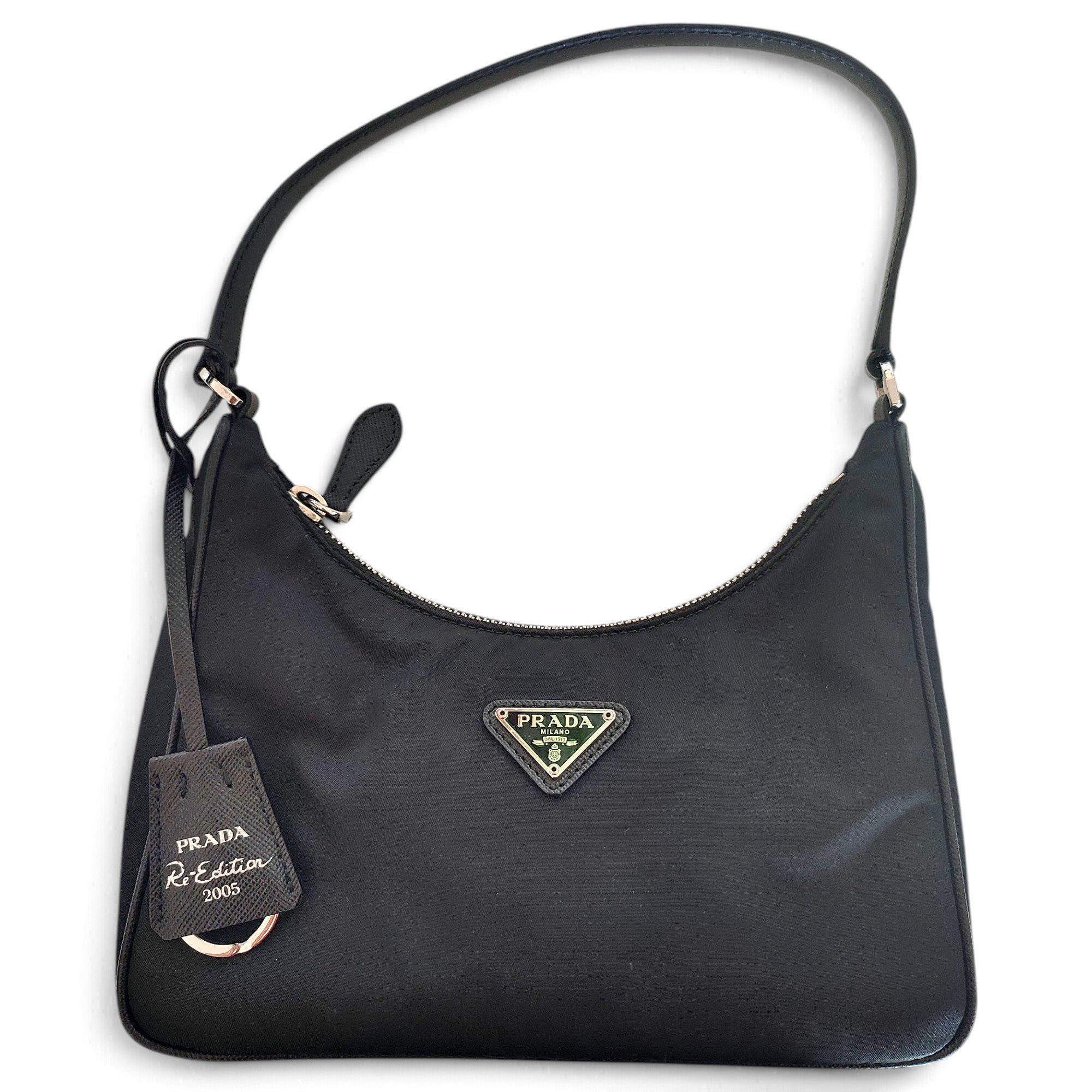 Re-Nylon leather handbag