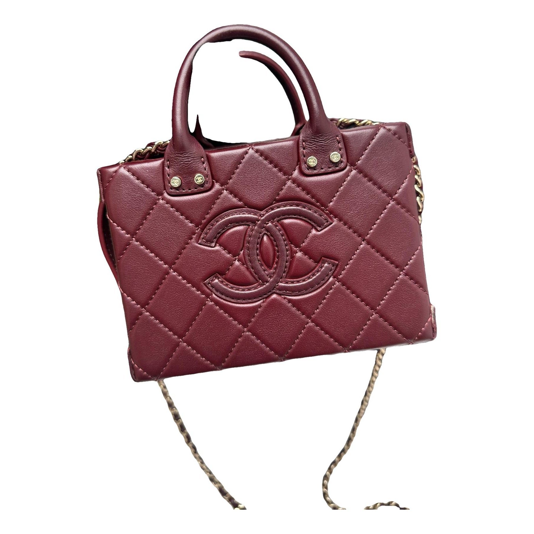 Vanity pony-style calfskin handbag