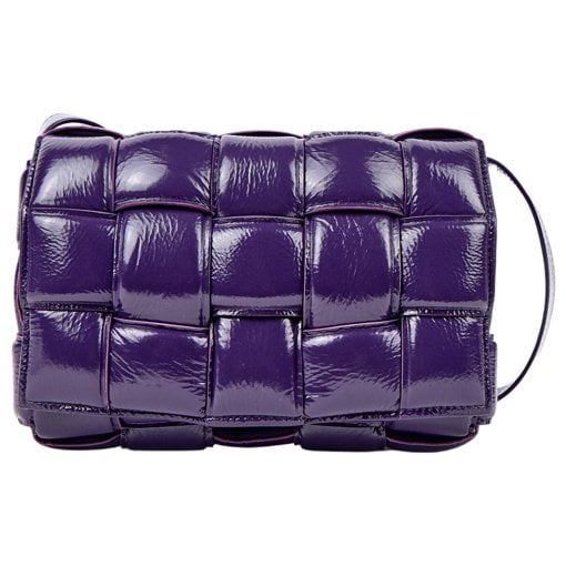 Cassette Padded patent leather crossbody bag