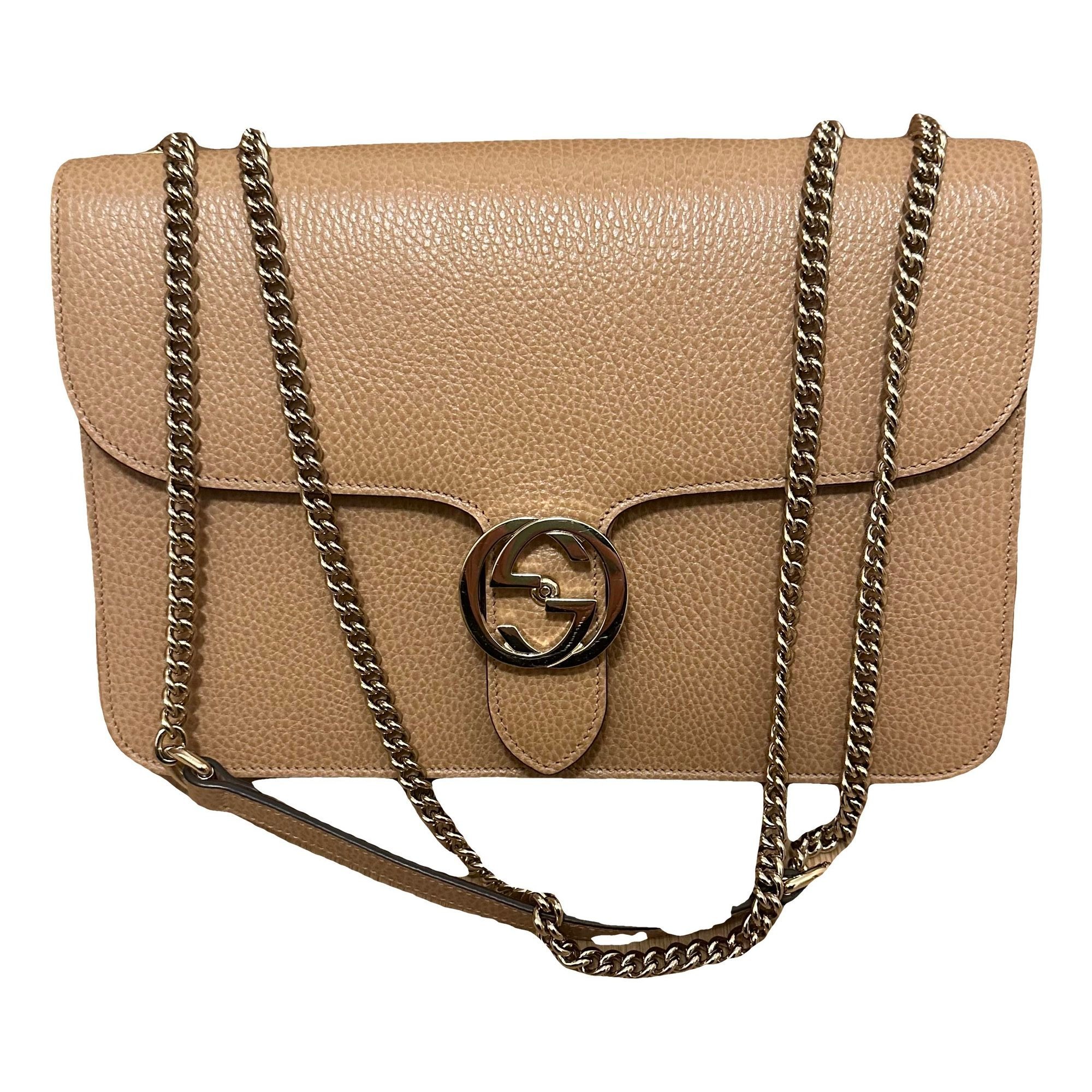 Interlocking leather handbag