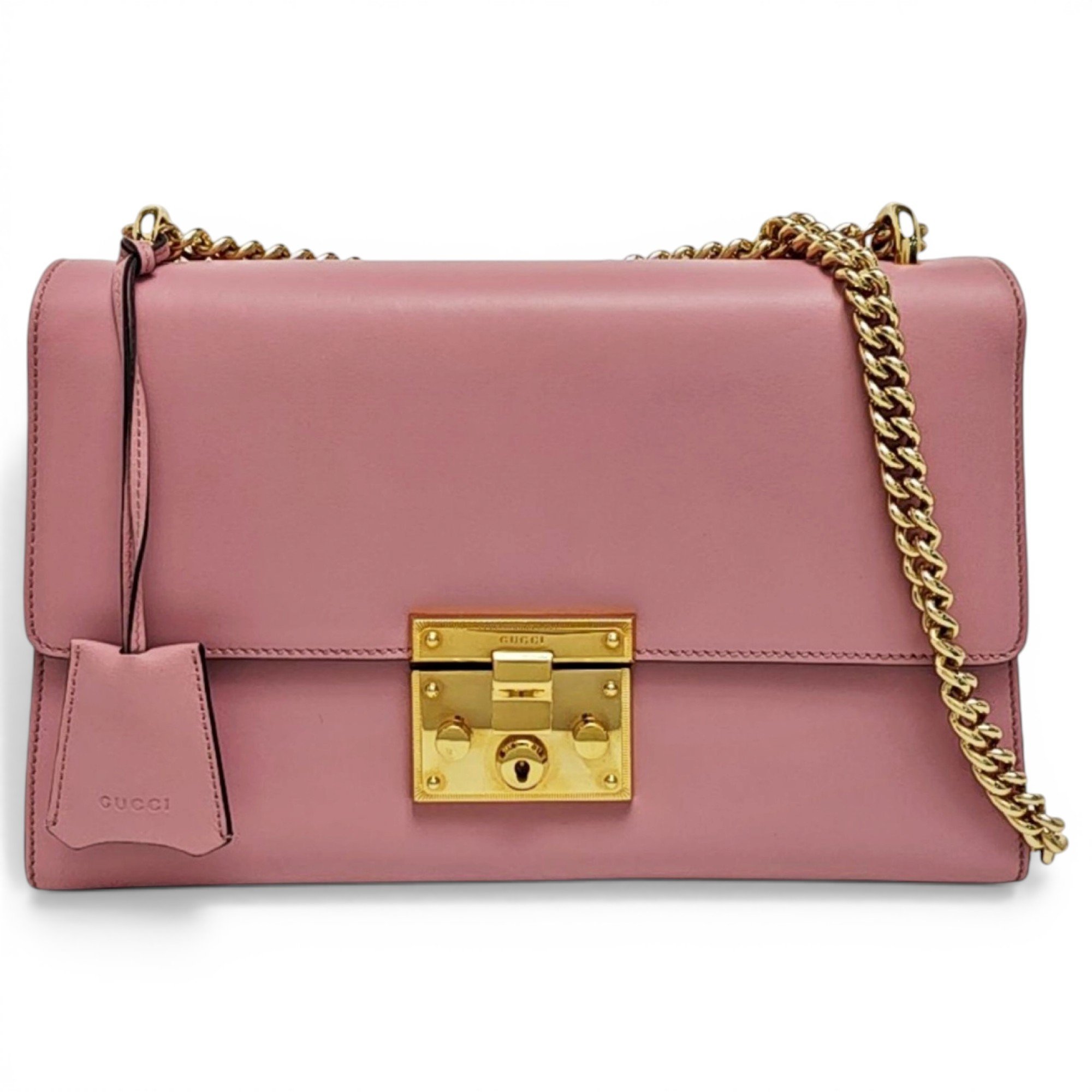 Padlock leather handbag