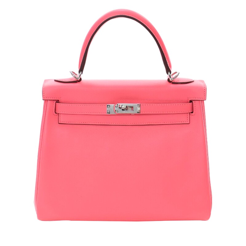 Hermes Rose Azalee Swift Retourne Kelly 25 Palladium Hardware, 2021