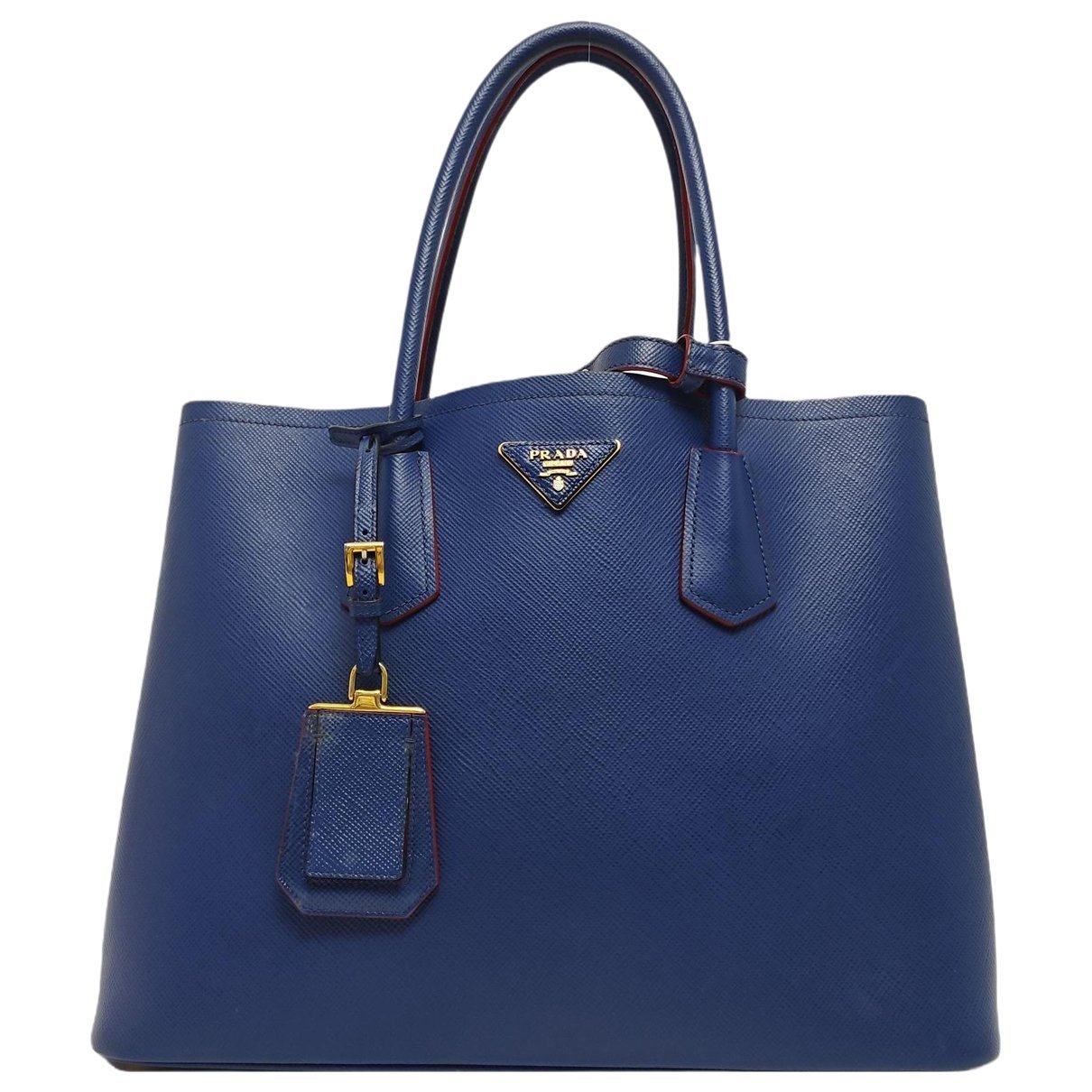Double leather handbag