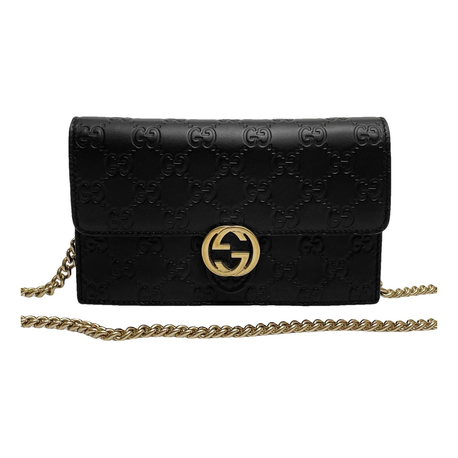 Interlocking leather handbag