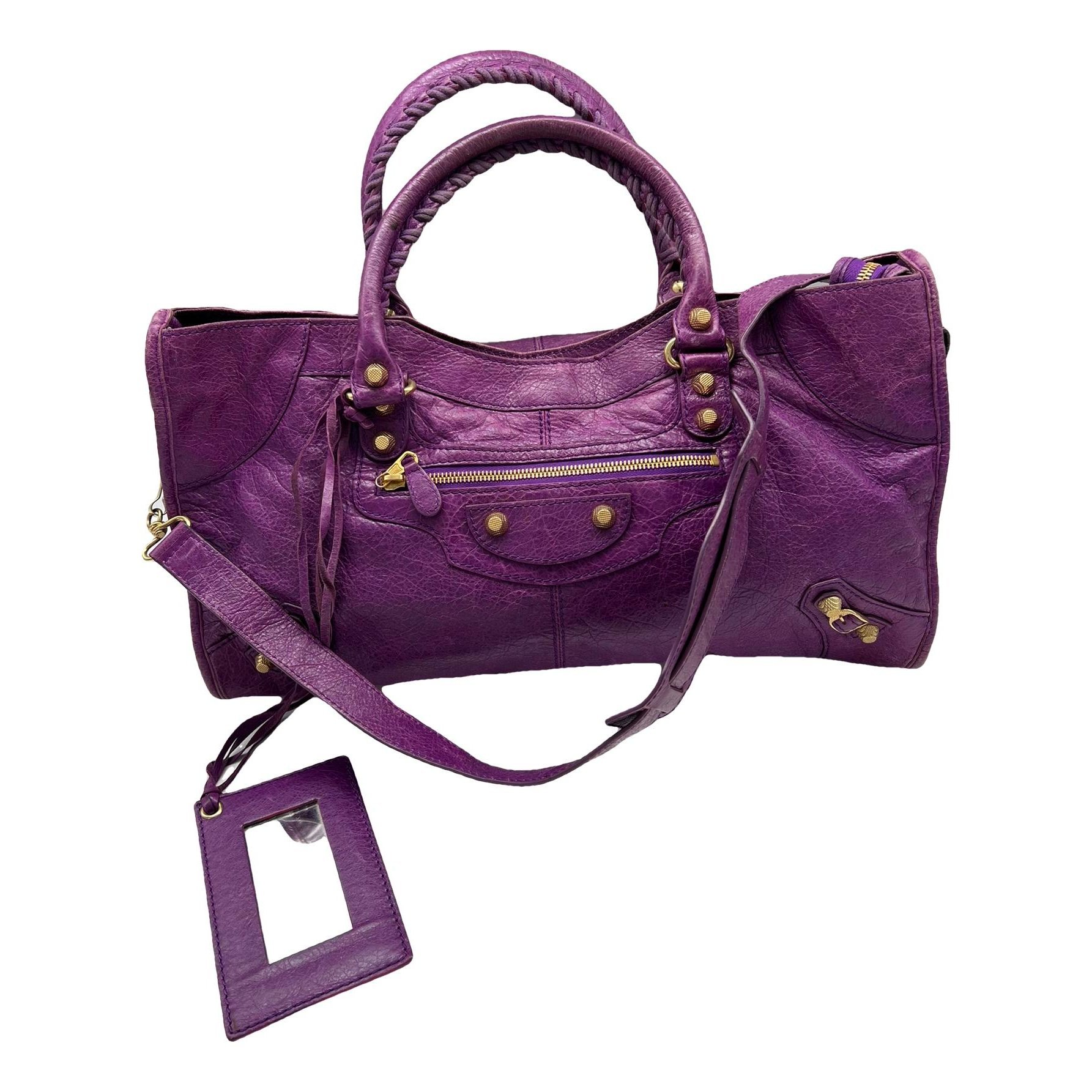 City leather handbag