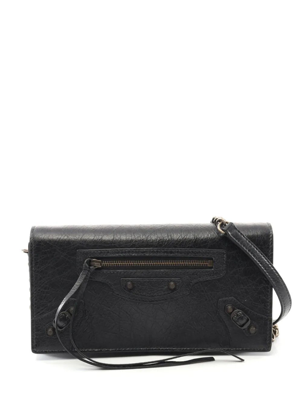 2010-2026 Leather Metal Plate City Wallet on Chain crossbody bag