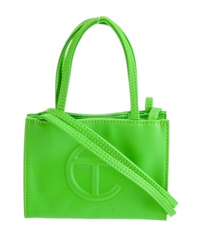 Telfar Vegan Leather Highlighter Green Shopping Bag Small