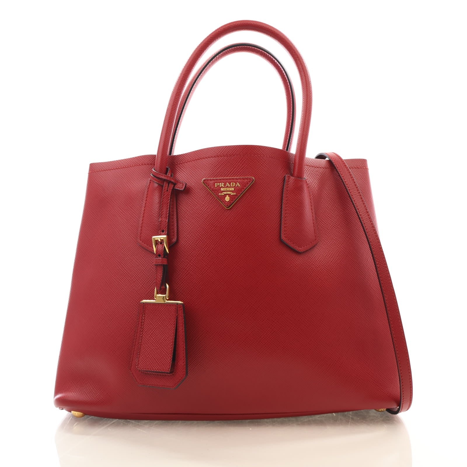 Prada Medium Saffiano Lux Double Tote Bag
