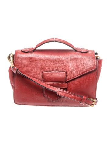 Enameled Metal Triangle Saffiano Cuir Bag