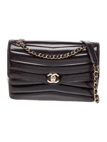 Reversed Chevron Flap Bag