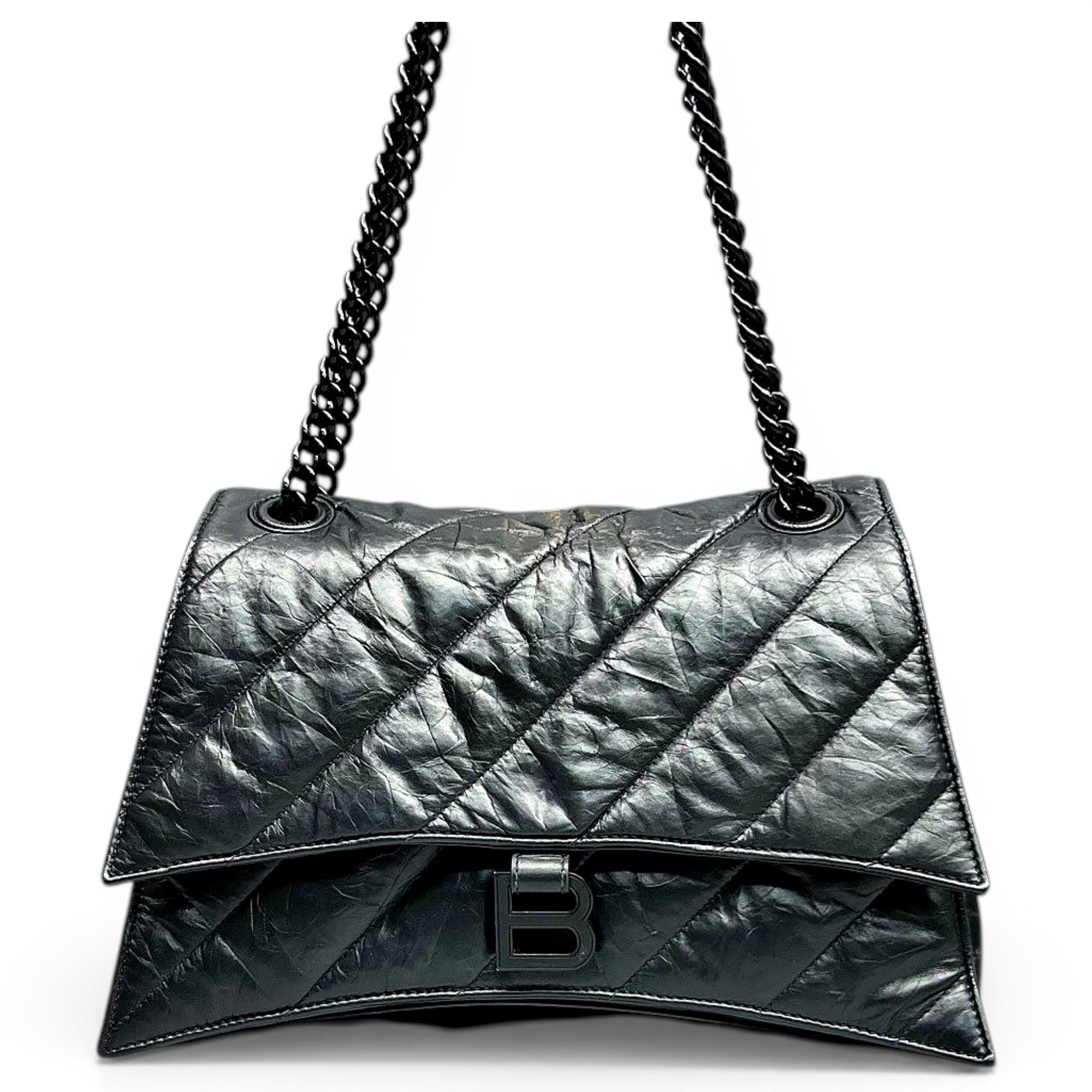 Crush leather handbag