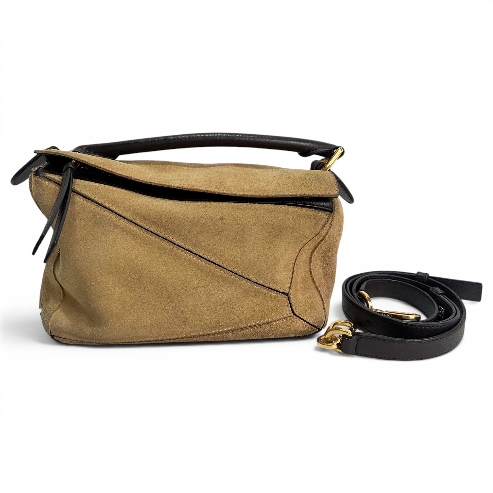 Puzzle leather handbag