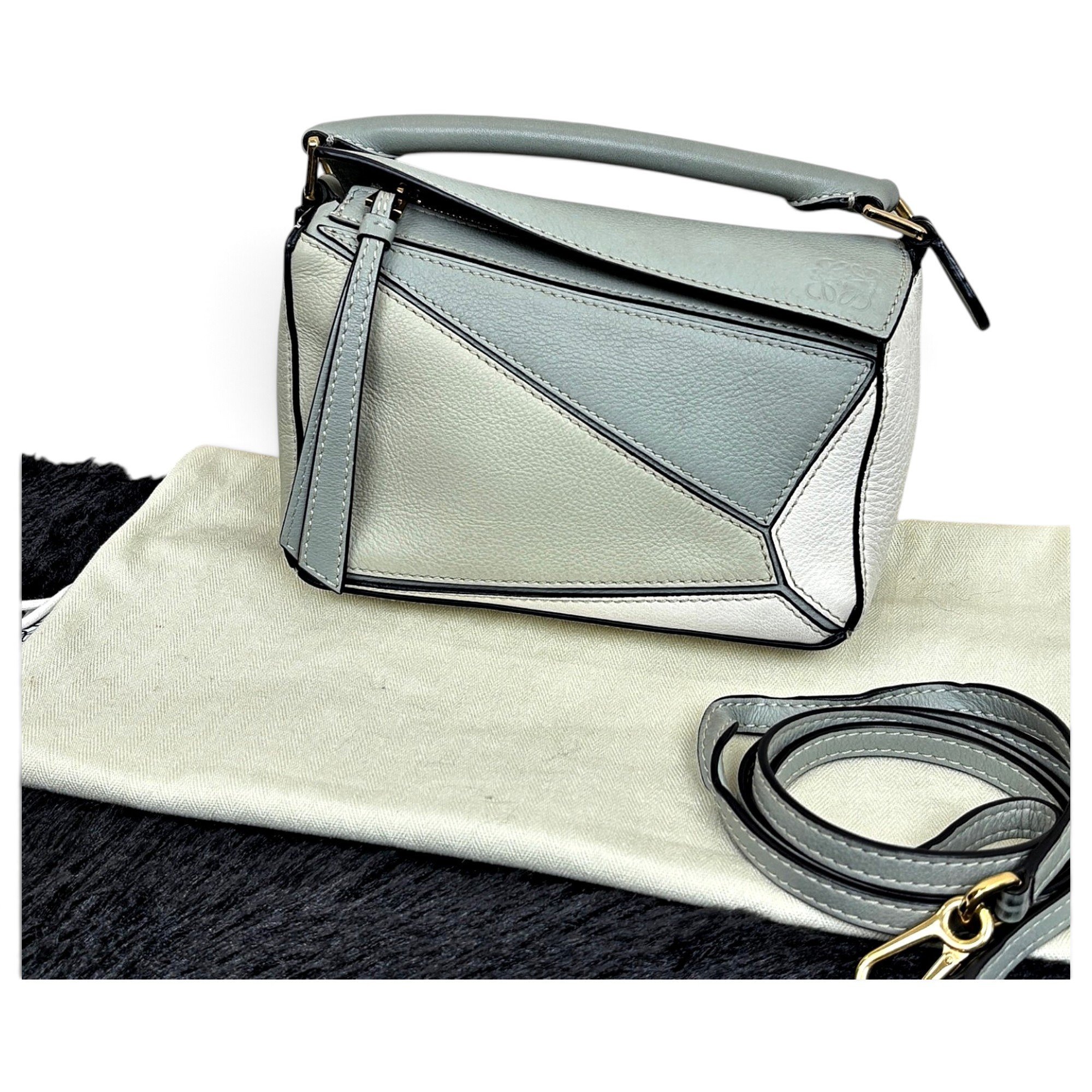 Puzzle leather crossbody bag