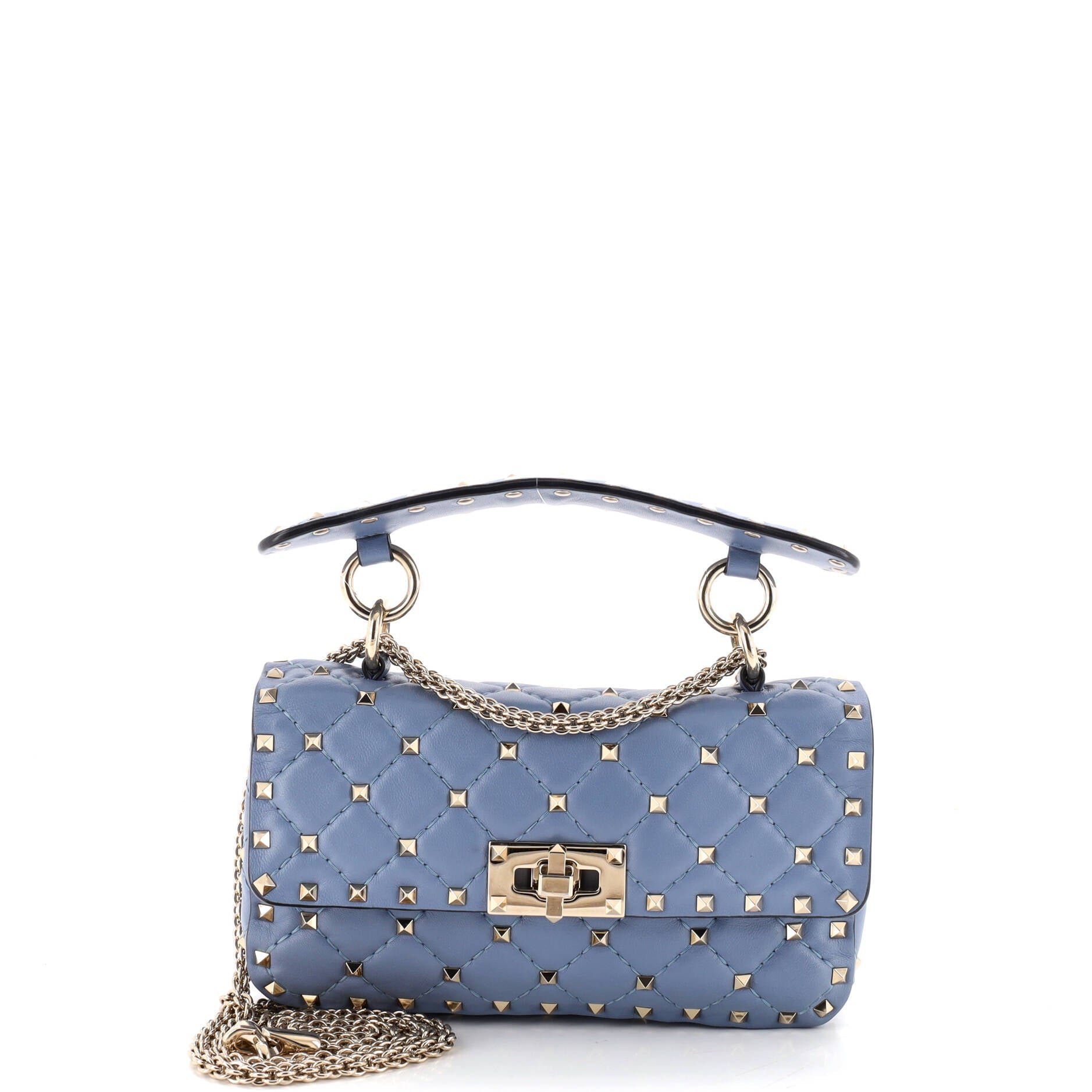 Rockstud Spike Flap Bag Quilted Leather Small