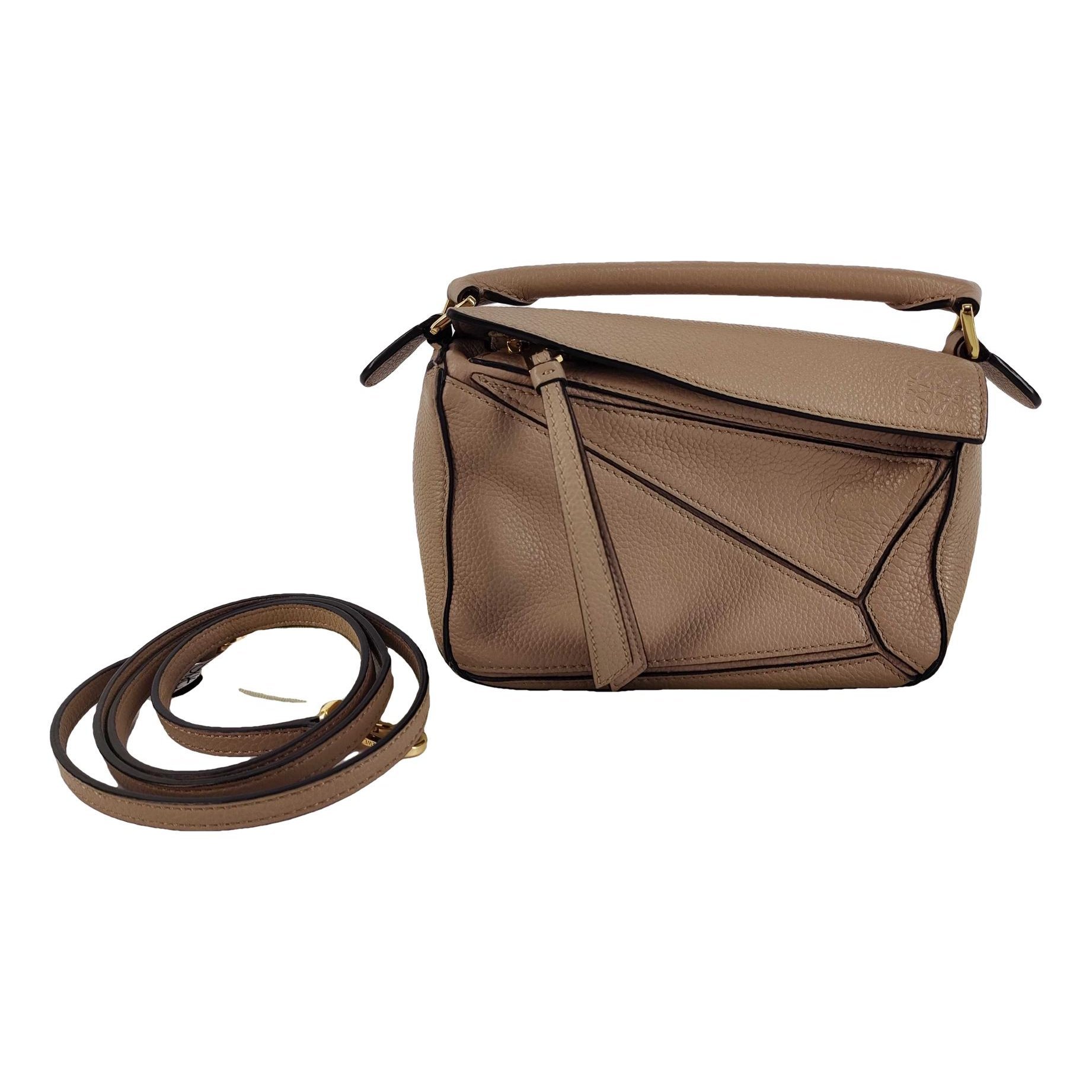 Puzzle leather handbag