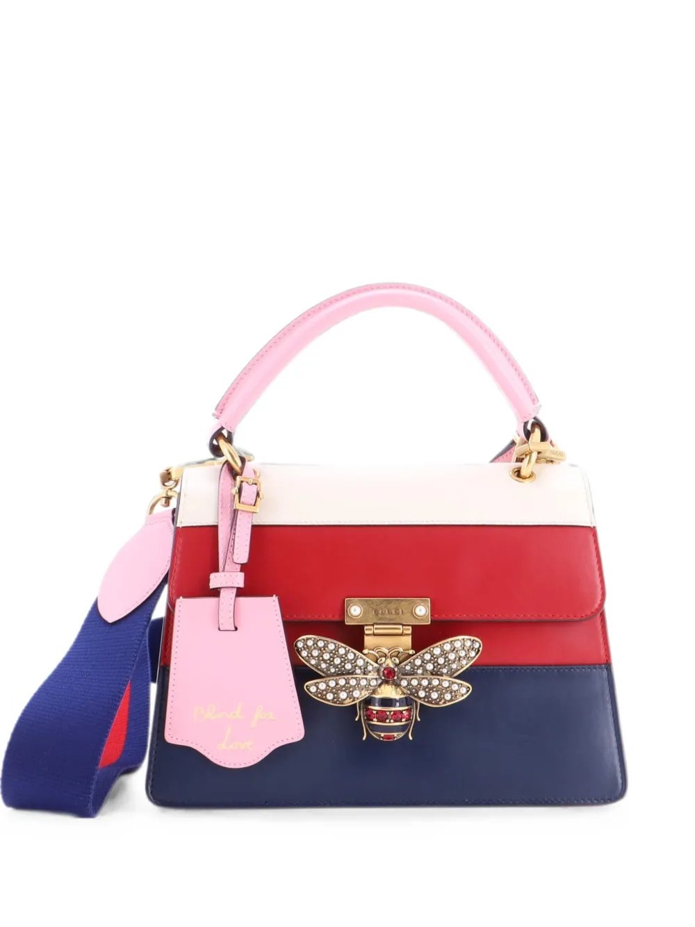 Queen Margaret Top Handle Bag Colorblock Leather Small satchel