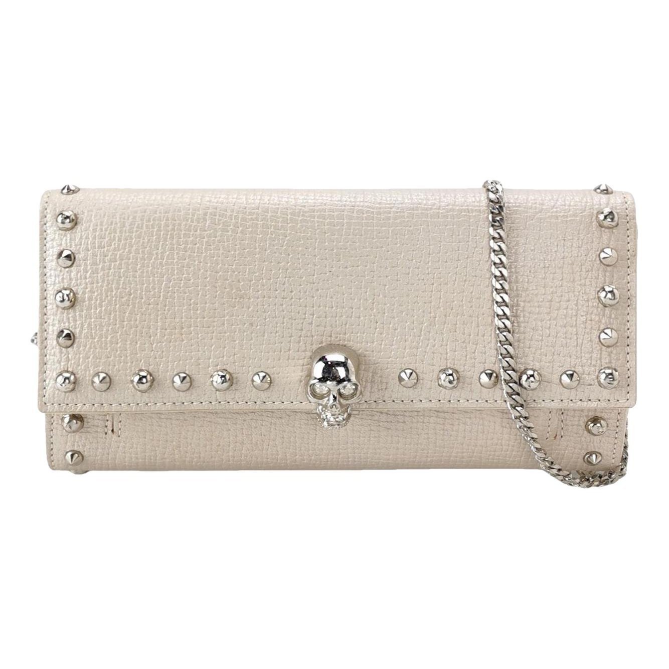 Skull leather crossbody bag