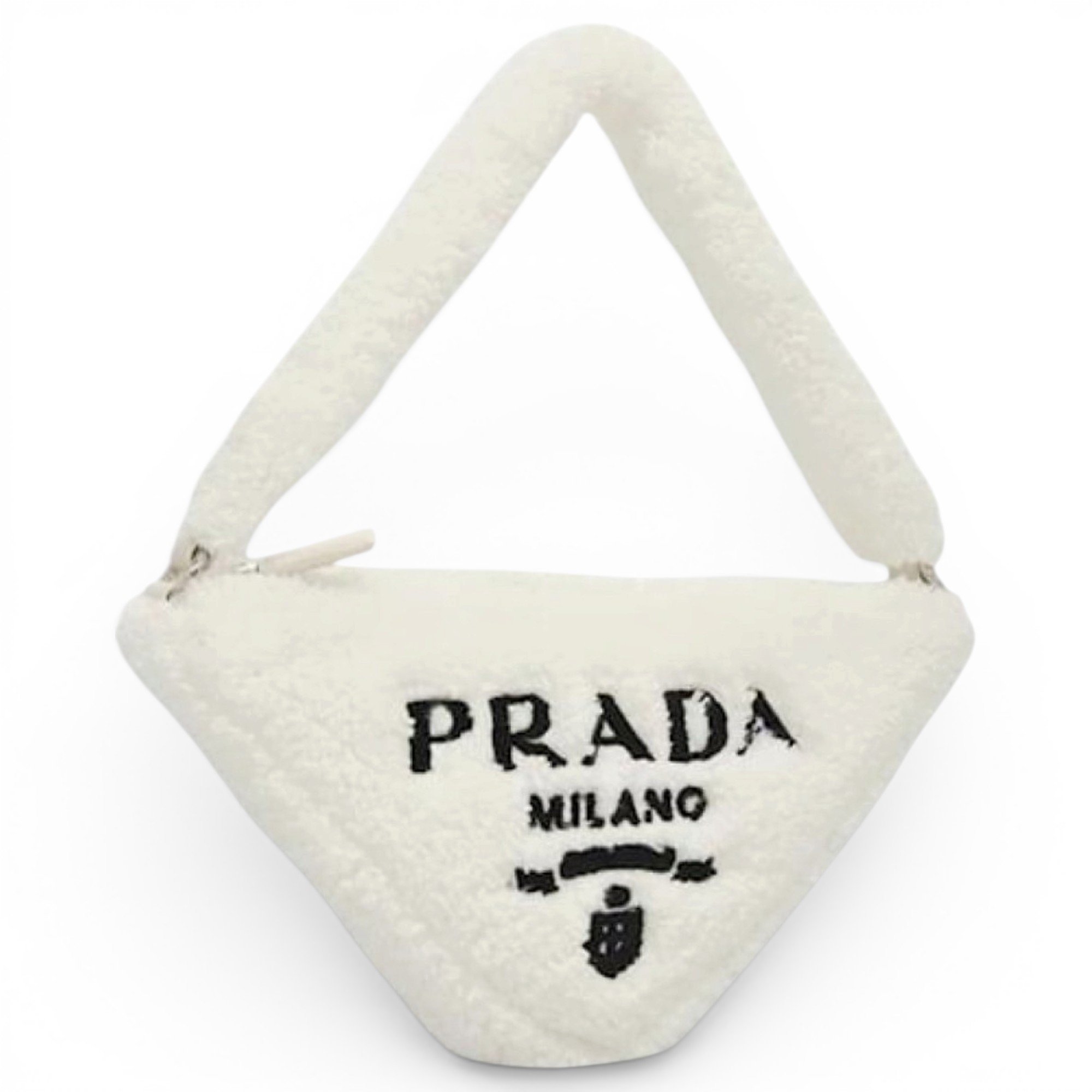 Triangle faux fur handbag