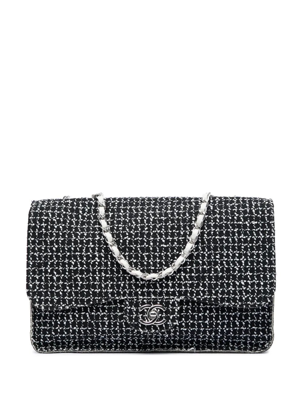 2013-2014 Jumbo Classic Tweed and Calfskin Single Flap shoulder bag