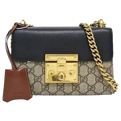Padlock leather crossbody bag