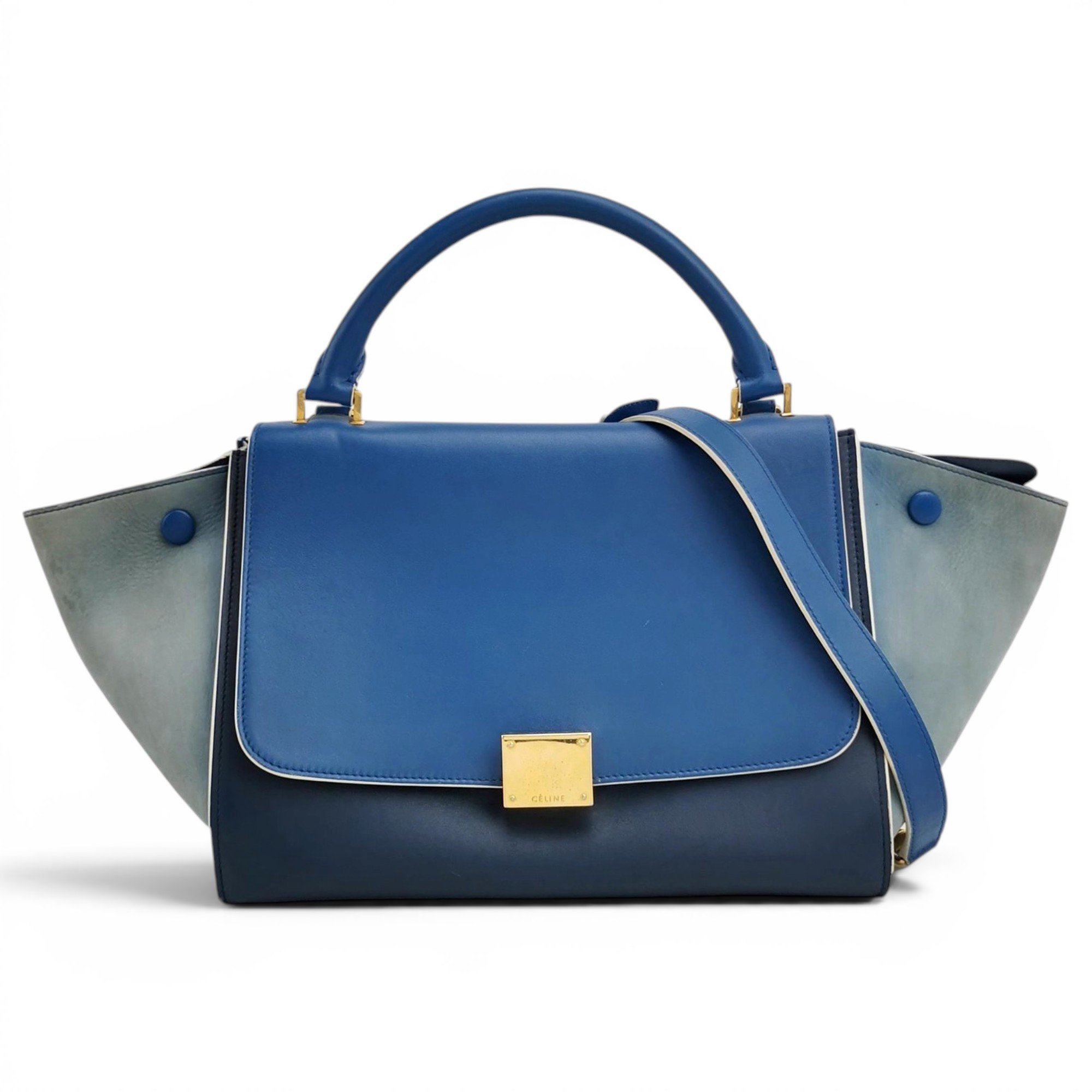 Trapèze leather handbag