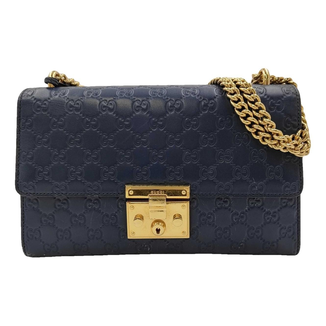 Padlock leather handbag
