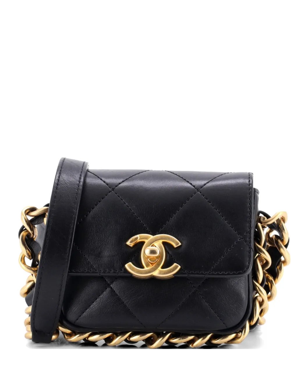 Framing Chain Flap Bag Quilted Calfskin Mini crossbody bag