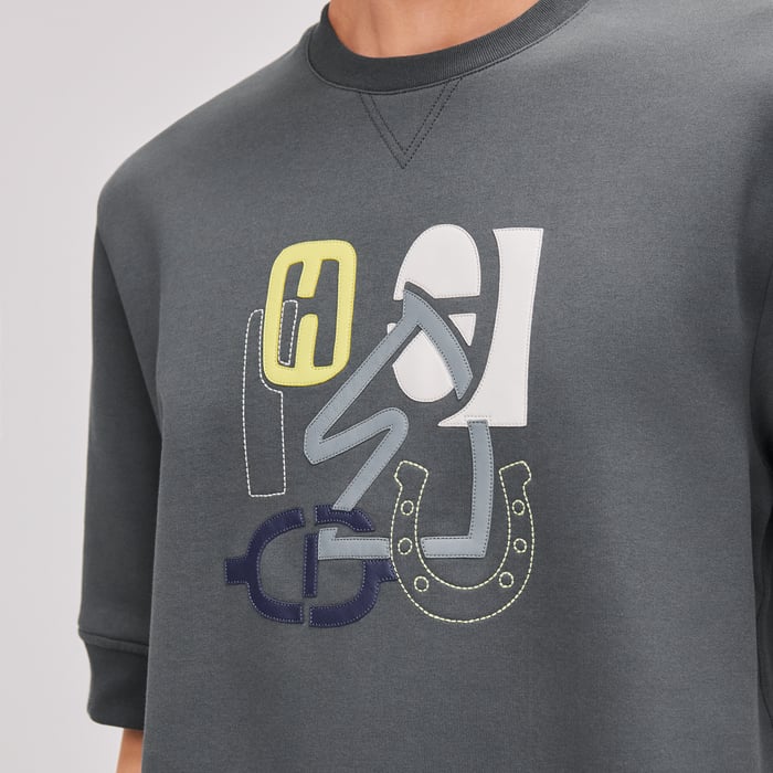 Orage "H Puzzle" T-shirt With Leather Detail