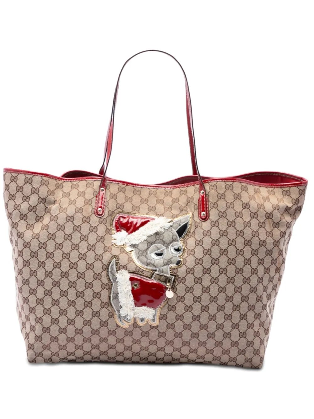 2016-2026 GG Canvas Brando Guccioli Holiday Chihuahua tote bag