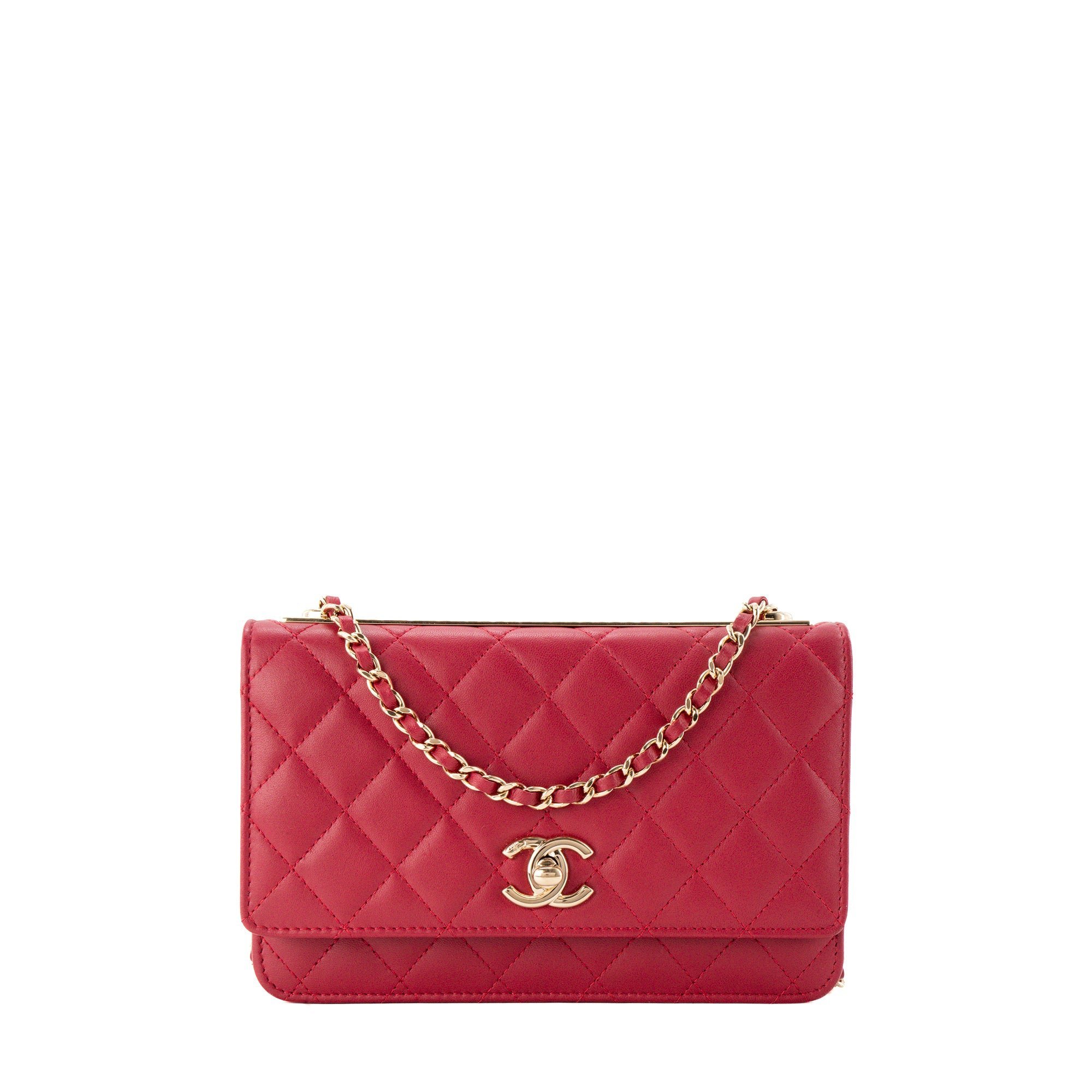 Trendy CC Wallet on Chain leather bag