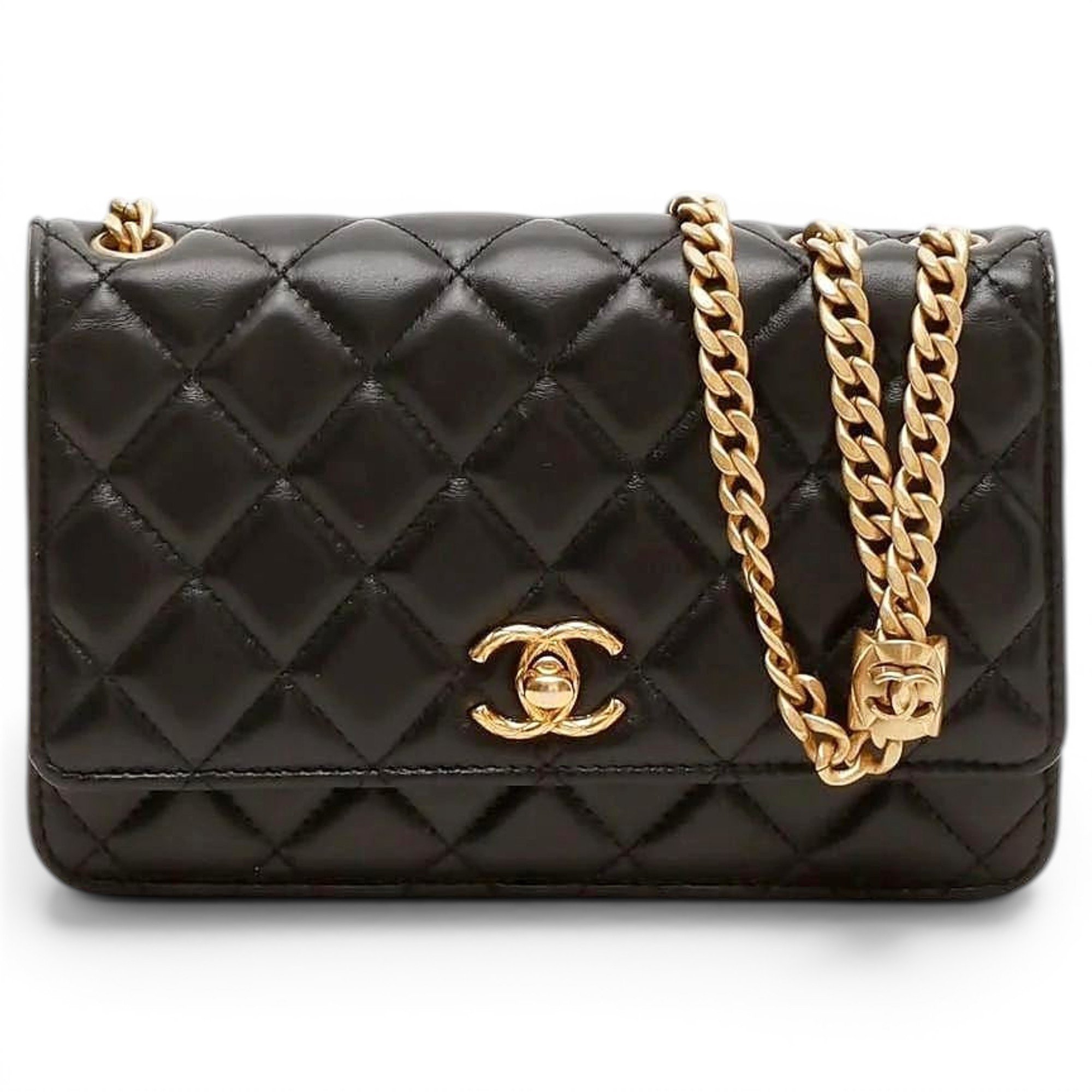 Wallet On Chain leather crossbody bag