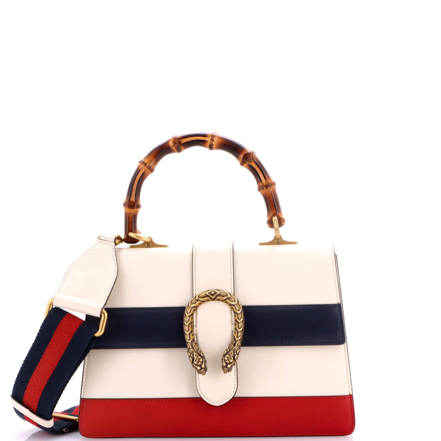Dionysus Bamboo Top Handle Bag Colorblock Leather Medium
