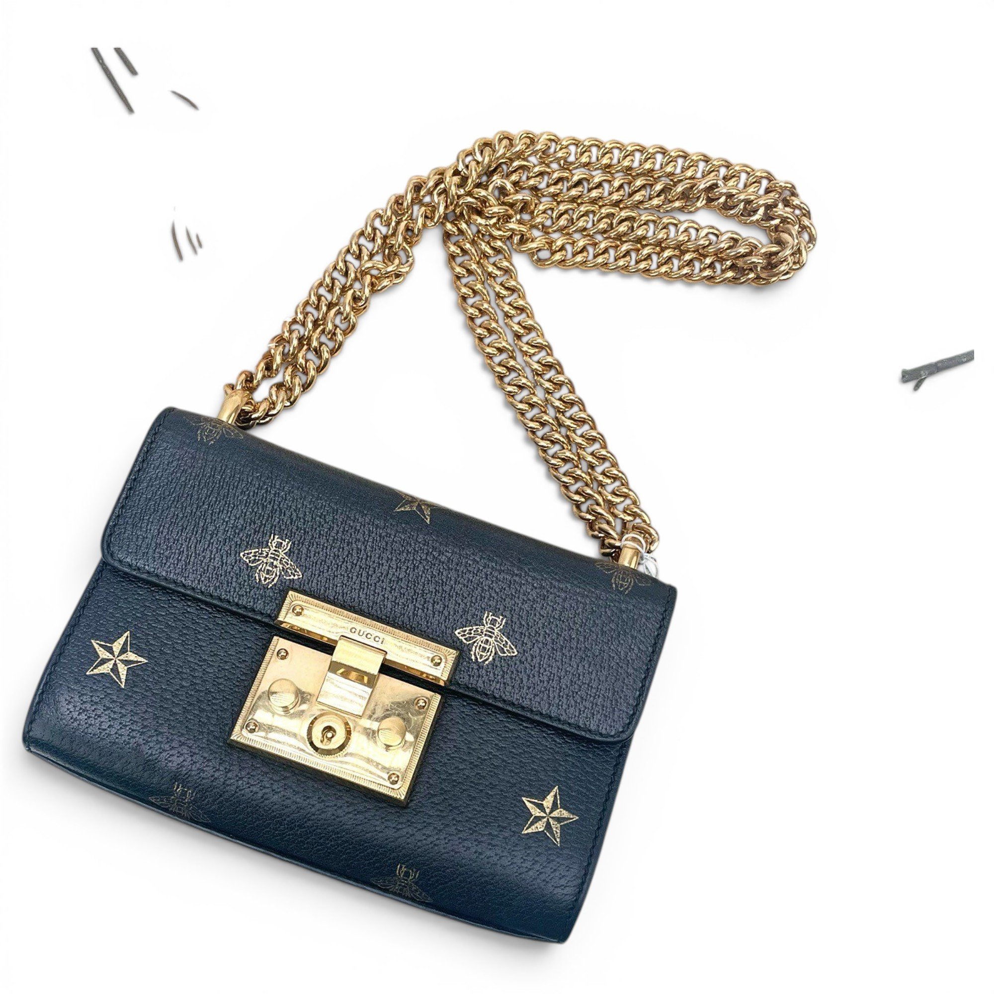 Padlock leather handbag