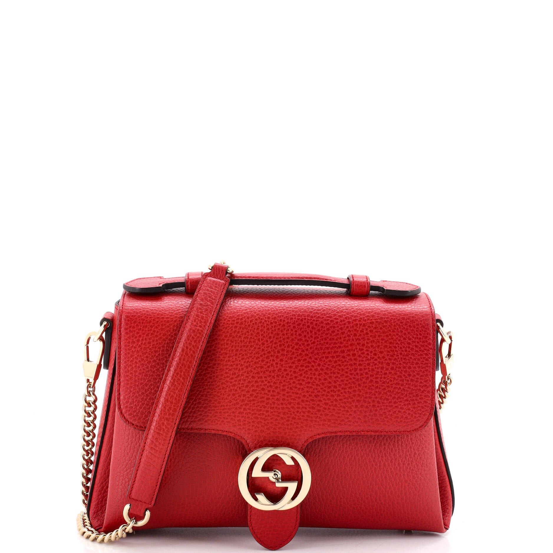 Interlocking Top Handle Bag Leather Small