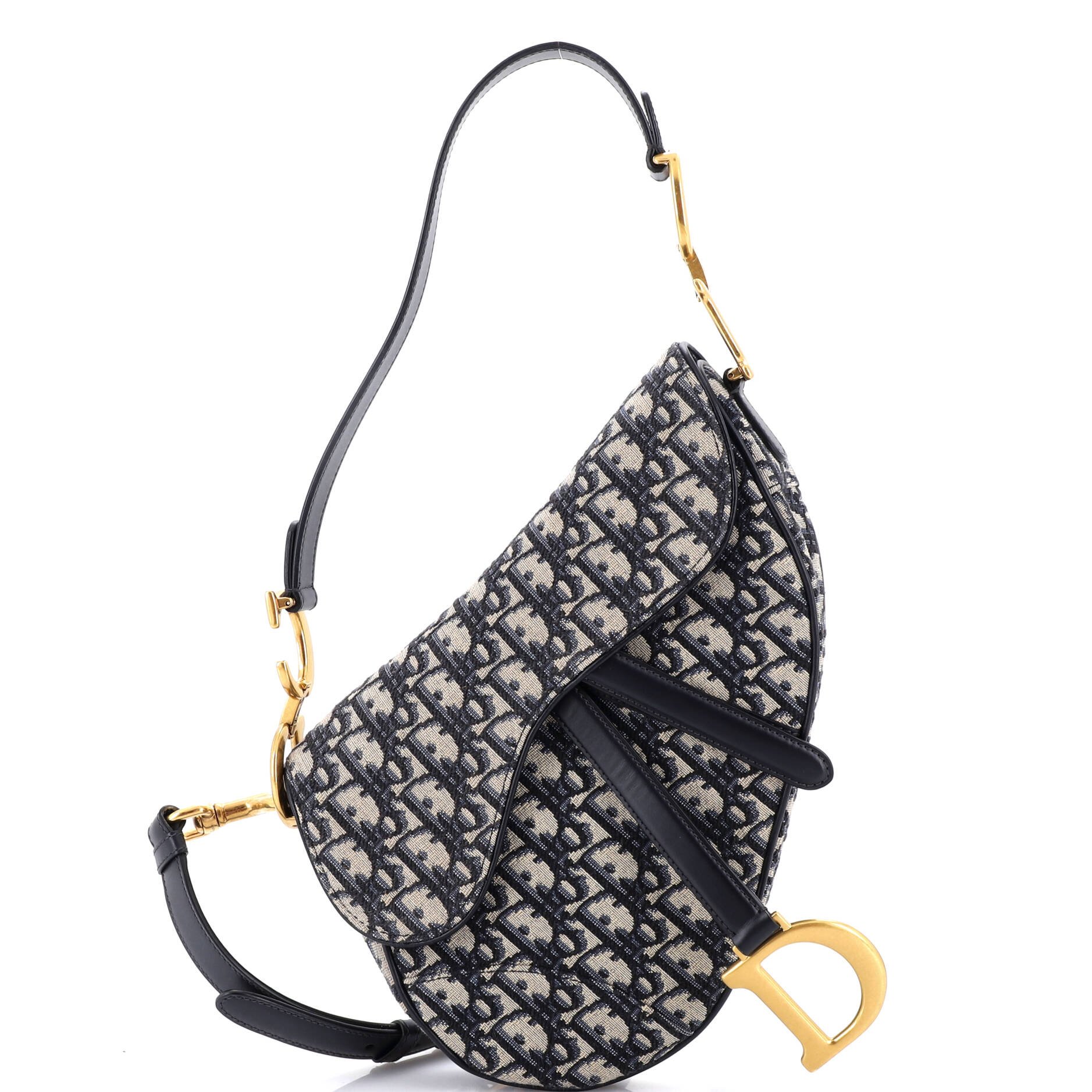 Dior Saddle Handbag with Strap Oblique Canvas Medium